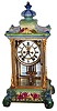 Ansonia Clock Co., Brooklyn, New York, "Crystal Regulator No. 2" porcelain top and base 8 days, time and strike, mantel clock with visible escapement, c1914