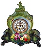 Ansonia Clock Co., New York, NY, "La Vendee" Royal Bonn 8 days, time and strike, porcelain mantel clock with visible escapement, c1904