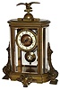 French brass and beveled glass 8 days, time and strike, eagle-top crystal regulator, Vincenti Medaille D'Argent 1855 movement, c1870