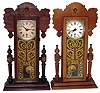 Clocks- 2 (Two) Aro Inc., Canada, tall hardwood 8 days, shelf timepieces, last qtr 20th century