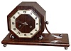 Minuta European Art Deco 8 days, time and strike, mahogany mantel clock, c1920
