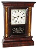 Waterbury Clock Co., Waterbury, Conn. "Column Spring" rosewood 30 hours, time and strike, shelf clock, c1867
