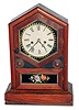 S. Peck & Co., New Haven, (Jerome and Co), mahogany 30 hours, time & strike shelf clock, c1870