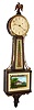 Waltham Watch Co., Waltham, Mass., 8 days, weight mahogany patent or banjo timepiece with brass roping and a  Mount Vernon tablet. c1930  Case is stamped 106.