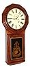Seth Thomas Clock Co., Thomaston, Conn., "Regulator No. 1 Extra", wall clock, 8 days, time and strike, two weight driven movement in a rosewood veneer case with painted metal dial and reverse painted lower tablet, c1866