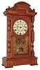 Seth Thomas Clock Co., Thomaston, Conn., "Hecla", 8 days, time and quarter hour strike on two bells oak case shelf clock, c1888