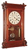 Seth Thomas Clock Co., Thomaston, Conn., "Lincoln" 8 day, time and strike, weight driven movement, painted dial,  damascened nickel plate pendulum bob and brass weights, shelf clock in walnut, c1896