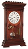 Seth Thomas Clock Co., Thomaston, Conn., "Garfield", 8 day, time and strike, weight driven movement in a walnut case with painted metal dial, damascened nickel plate pendulum bob and brass weights,  c1883
