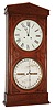 Ithaca Calendar Clock Co., Ithaca, NY, "No. 3 Regulator", 8 day, double weight double dial calendar shelf timepiece, c1875