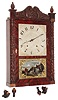 Ephraim Downes for George Mitchell, Bristol, Conn., 30 hour, time and strike, weight wood movement short Carved column and splat shelf clock, c1830