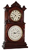 E. Ingraham & Co., Bristol, Conn., "Ingraham Calendar" 8 day, time and strike, double dial calendar clock in walnut with a B.B. Lewis calendar mechanism, c1881.