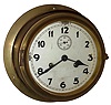 Rolf Gerdes and Co., Hamburg, Germany, brass and beveled glass 8 days, ship's bell hanging clock, 20th century
