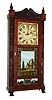 Silas Hoadley, Plymouth, Conn., 30 hour, time and strike, weight "Franklin Clocks" wood movement carved column and splat shelf clock. c1830