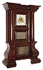 Forestville Manufacturing Co., Bristol, Conn.  J. C. Brown giant Empire 8 days, weight driven burled walnut veneer column and cornice shelf clock, c1845