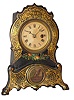 American Clock Co., New York, 30 hour decorated iron front timepiece, c1860
