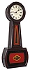 E. Howard & Co., Boston, Mass., "No. 5 Regulator", banjo wall clock, 8 days, time only, weight driven movement in a rosewood grained cherry case with a painted metal dial and reverse painted tablets, c1880
