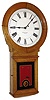 E. Howard & Co., Boston, Mass., "No. 70 Regulator" with 14" dial, wall clock, 8 days, time only, weight driven movement in an oak case with painted metal dial and reverse painted lower tablet, c1890