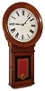 E. Howard & Co., Boston, Mass., "No. 70 Regulator" with 14" dial, wall clock, 8 days, time only, weight driven movement in a walnut case with painted metal dial and reverse painted lower tablet, c1890