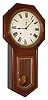 Seth Thomas Clock Co., Thomaston, Conn., "World", wall clock, 8 days, time and strike, spring driven movement in a mahogany case with painted metal dial and gold leafed trim around lower glass, dated1890