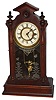 F. Kroeber Clock Co., New York,  "Angel Swing No. 1" 8 days, time only, walnut shelf clock, c1878