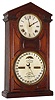 Ithaca Calendar Clock Co., Ithaca, New York "No. 7 Shelf Cottage" walnut double dial perpetual calendar 8 days, time and strike, spring driven shelf clock, c1874