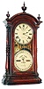 Southern Calendar Clock Co., St. Louis, Mo., "Fashion No. 3" walnut 8 days, time and strike, perpetual calendar shelf clock, c1877