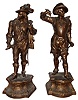 Ansonia Clock Co., Brooklyn, New York, "Don Juan" and "Don Caesar" pair of cast metal side pieces with Japanese Bronze finish, c1904
