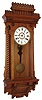 Ansonia Clock Co., Brooklyn, New York, "Queen Anne" oak 8 days, time and strike, spring driven wall clock, c1901