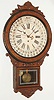 Wm. L. Gilbert Clock Co., Winsted, Conn., "Office Drop Calendar" walnut 8 days, time only, wall clock with Maranville style rotating calendar, c1881