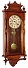 Ansonia Clock Co., Brooklyn, New York, "Queen Elizabeth",  walnut 8 days, time and gong strike spring driven wall clock. c1901