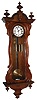 Austrian carved wood 8 days, quarter striking 3 weight serpentine case Vienna regulator, c1880