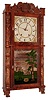 Eli Terry, Jr. & Co., Terrysville, Conn., 8 day, time and strike, weight wood movement carved columns and splat shelf clock. c1835