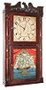 William Beach, Hartford, Conn., 30 hour, time and strike, wood movement double door half column and carved splat shelf clock, c1834