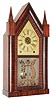 Daniel Pratt, Jr. Reading, MA, 8 day, time and strike, rosewood veneer and ripple molding steeple shelf clock, c1850,