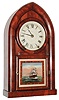 Brewster and Ingrahams, Bristol, Conn., 8 day, time and strike, mahogany veneer beehive mantel clock. c1850.