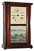 Chauncey Goodrich, Bristol, Conn., 30 hour, time and strike, Mahogany veneered glass side panels small case shelf clock. c1855
