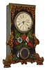 J. C. Brown, Forestville, Conn., 8 day, time and strike, painted iron front shelf clock, c1845