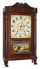Riley Whiting, Winchester, Conn., 30 hour, time and strike, weight, wood movement half column and splat shelf clock, c1830