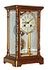 Bigelow & Kennard, Boston, French 8 days, time and strike, brass, rhinestones, cloisonne and beveled glass crystal regulator mantel clock, dated 1914