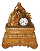 French gilt bronze 8 days, time and strike, figural mantel clock, c1880