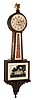 New Haven Clock Co., "Willard mahogany banjo timepiece, weight driven, 8 day, c1925