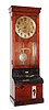 International Time Recorder Co., Endicott, NY, oak wall mounted time punch clock, c1925