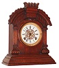 Ansonia Clock Co., Brooklyn, New York, "Tunis" walnut 8 days, time and strike, cabinet clock, c1900