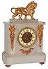 French alabaster and gilt metal figural 8 days, time only, mantel clock, c1880