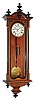 German Vienna Regulator walnut 8 days, time only, weight driven wall clock, c1880