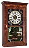 E. C. Brewster & Co., Bristol, Conn., 8 days, time and strike, iron back plate movement cornice top shelf clock, c1840