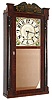 Jeromes & Darrow, Bristol, Conn., 30 hour, time and strike, weight wood movement half column and splat shelf clock. c1830