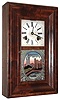 Clarke, Gilbert & Brown, New York, 30 hour, time and strike, fusee movement mini OG shelf clock. c1840. This clock was made for export to most likely the South American market as the instructions are in Spanish.