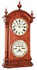 Southern Calendar Clock Co., St Louis, MO, "Fashion No. 2", 8 day, time and strike, double dial calendar shelf clock, c1876