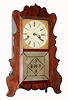 E. & A. Ingraham, Bristol, Conn., 30 hour, time and strike, scallop front shelf clock. c1853